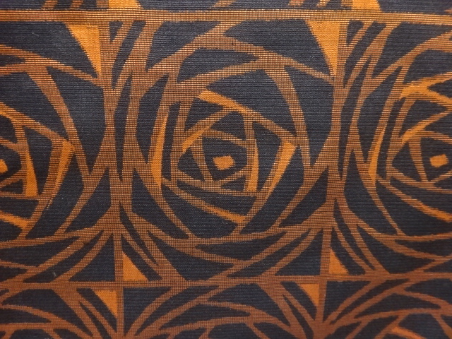  格子に薔薇模様織出し西陣お召し羽織